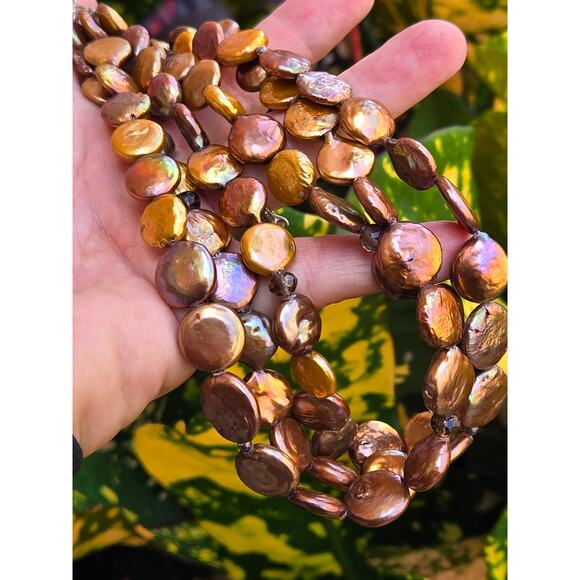 SILPADA 3 Strand Bronze Freshwater Pearl & Sterling Silver Necklace 16" Retired - Picture 2 of 10